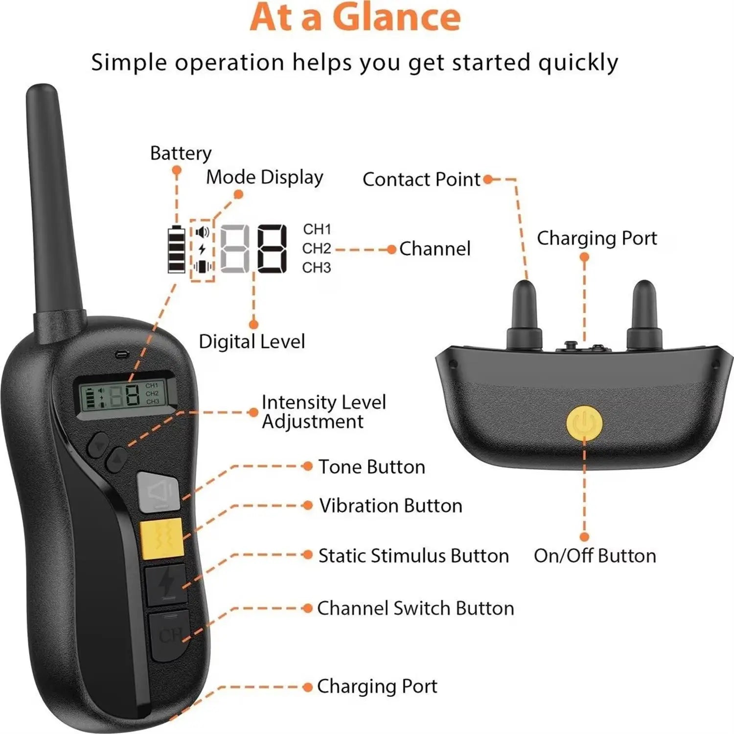 Up to 425m Range Anti-Bark E-Collar & Remote Control 3