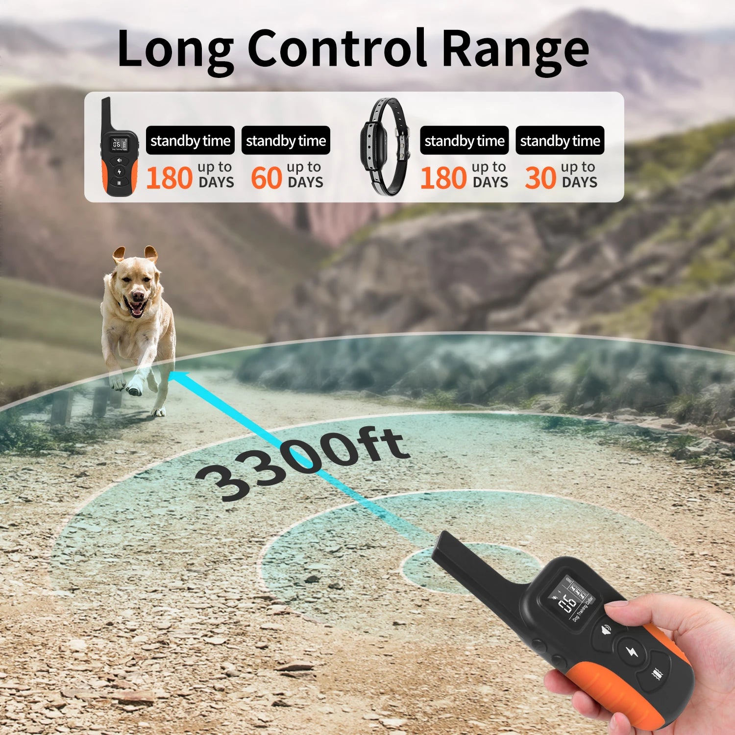 1000m Vibrate, Beep & Shock Dog Training Collar & Remote 3