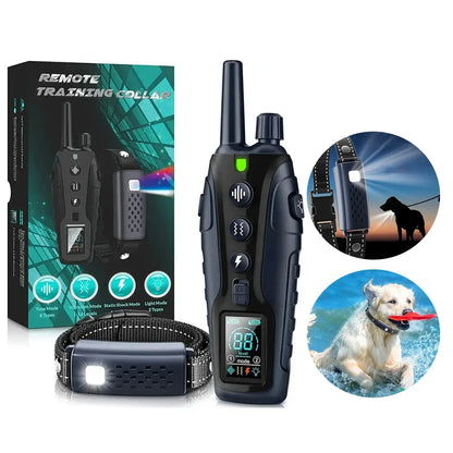 Night-Safe Flashlight Dog Training Collar & Remote Control up to 1000m