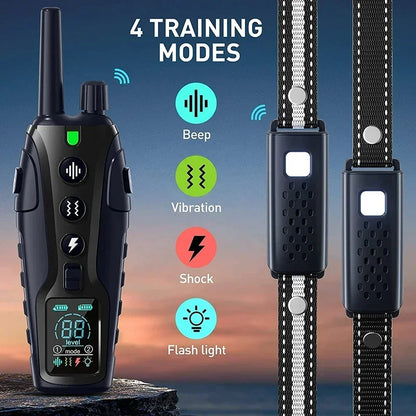 Night-Safe Flashlight Dog Training Collar & Remote Control up to 1000m