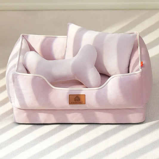Velvet-Soft Comfort Pet Bed with Supportive Cushion & Bolster for Dogs & Cats 7