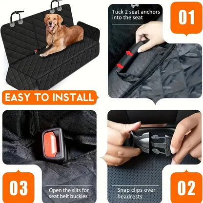 Waterproof Dog Car Seat Cover Hammock to Protect Back Seats 4