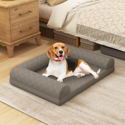 Supportive Orthopedic Dog Bed with 3-Sided Bolster 3