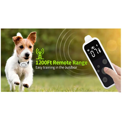 White Digital Dog Training Collar with Sleek LED Remote Control 2