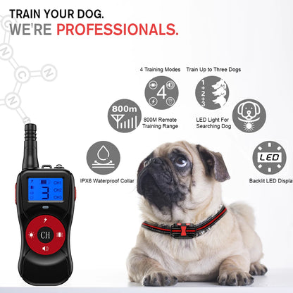 800m Nylon Dog Training Collar & Remote Control 7