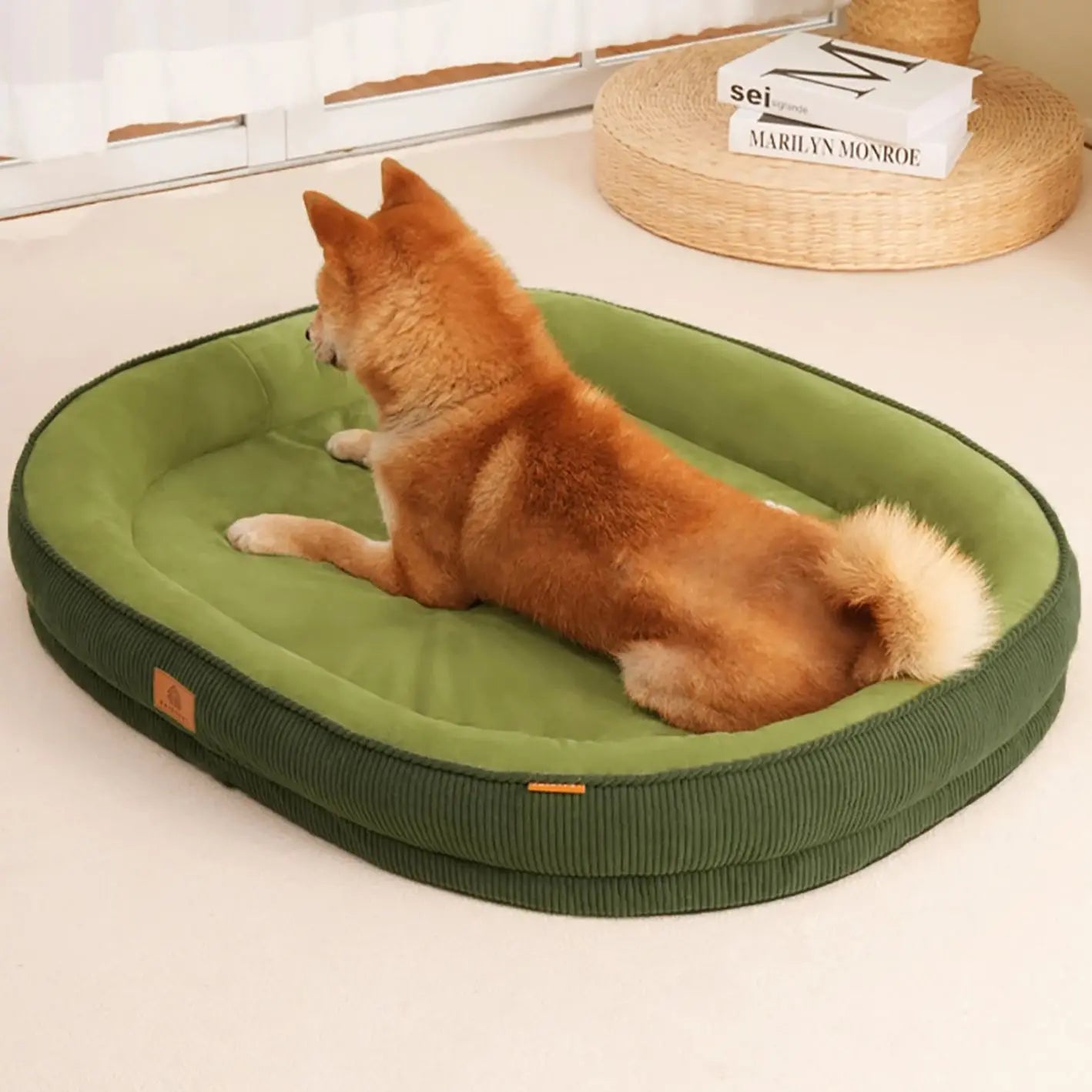 Plush Corduroy Dog Bed with Removable Washable Cover 5