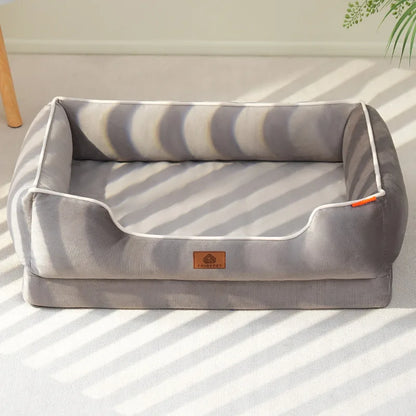 Velvet-Soft Comfort Pet Bed with Supportive Cushion & Bolster for Dogs & Cats 4