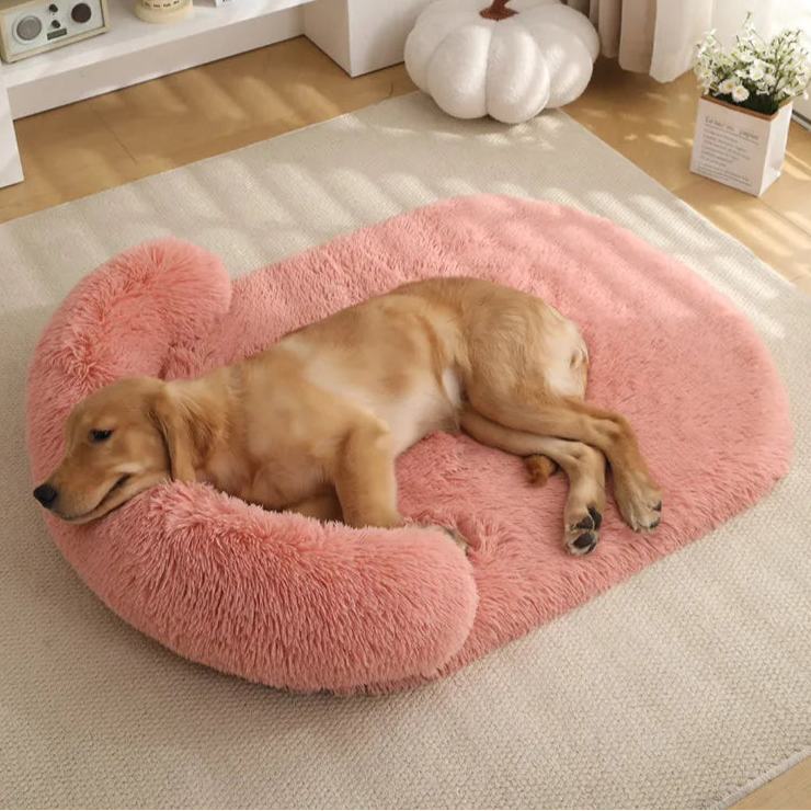 Plush Dog Bed with Supportive Bolster for Head & Neck 5