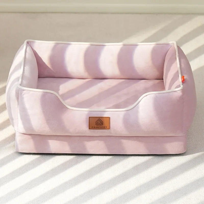 Velvet-Soft Comfort Pet Bed with Supportive Cushion & Bolster for Dogs & Cats 6