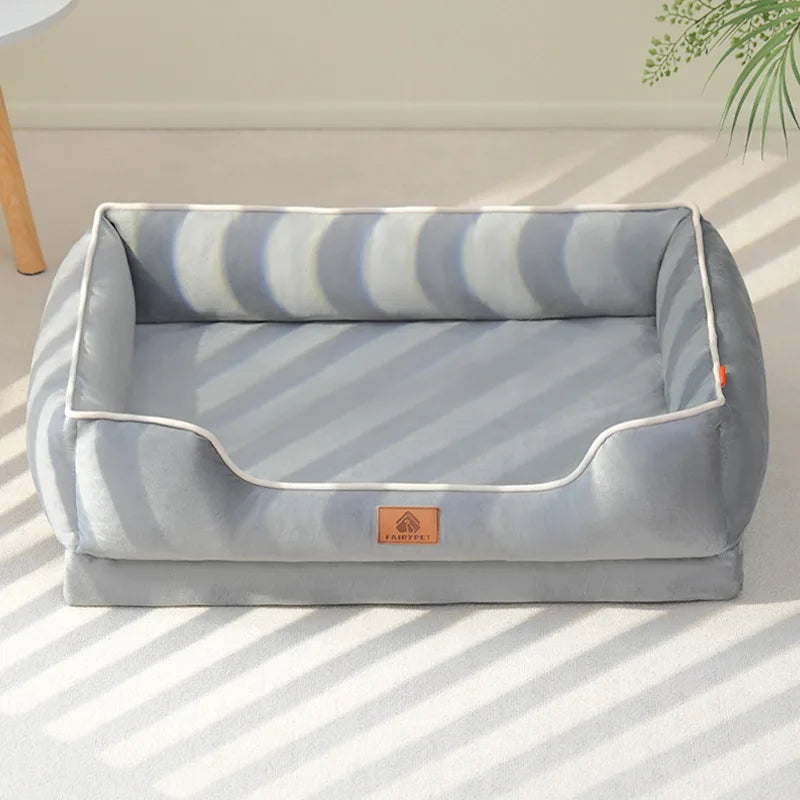Velvet-Soft Comfort Pet Bed with Supportive Cushion & Bolster for Dogs & Cats 2