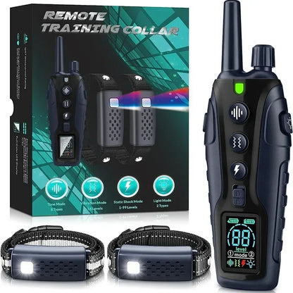 Night-Safe Flashlight Dog Training Collar & Remote Control up to 1000m