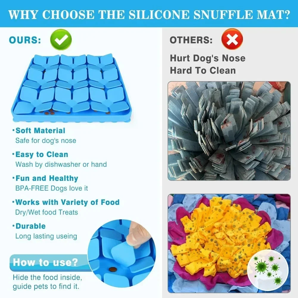 Anti-Choking Silicone Dog Snuffle Mat | Slow-Feeder Dog Lick Mat with Suction Cup Base 9
