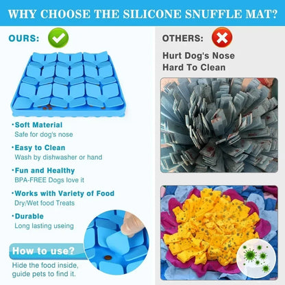 Anti-Choking Silicone Dog Snuffle Mat | Slow-Feeder Dog Lick Mat with Suction Cup Base 9