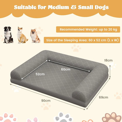 Supportive Orthopedic Dog Bed with 3-Sided Bolster 6
