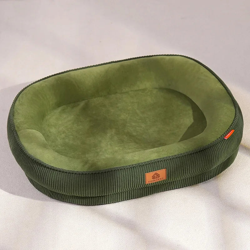 Plush Corduroy Dog Bed with Removable Washable Cover 4