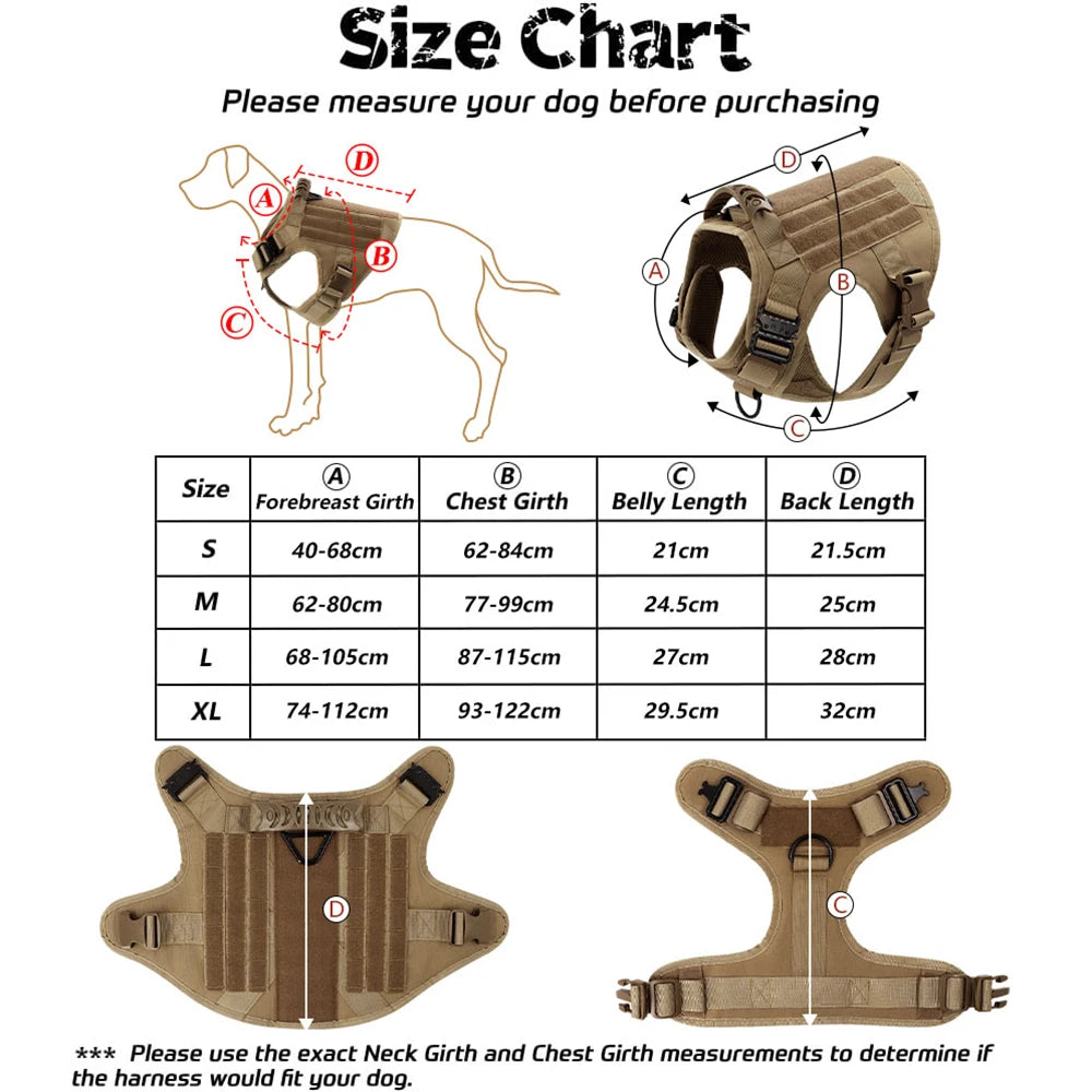 Heavy-Duty Military-Style Dog Harness with Handle for Large Dogs 9