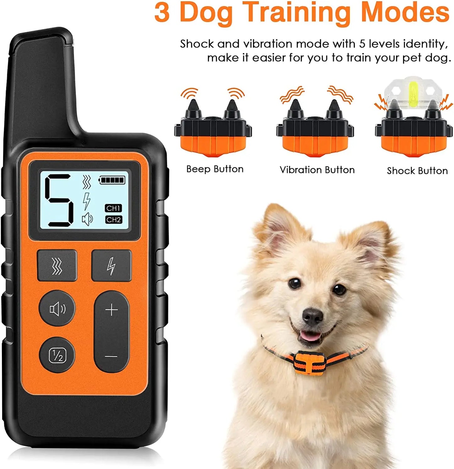 5-Level Dog Training Collar & Remote 7