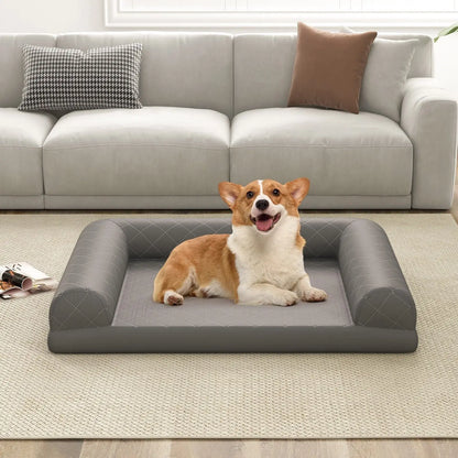 Supportive Orthopedic Dog Bed with 3-Sided Bolster 2