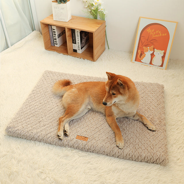 Short-Plush-Dog-Bed-Mat-with-Washable-Zipped-Cover-5
