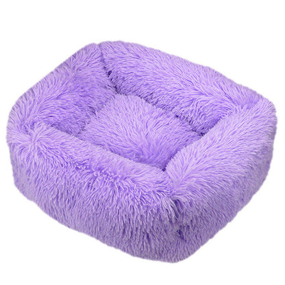 Square-Furry-Plush-Calming-Dog-Bed-with-Washable-Cover-1