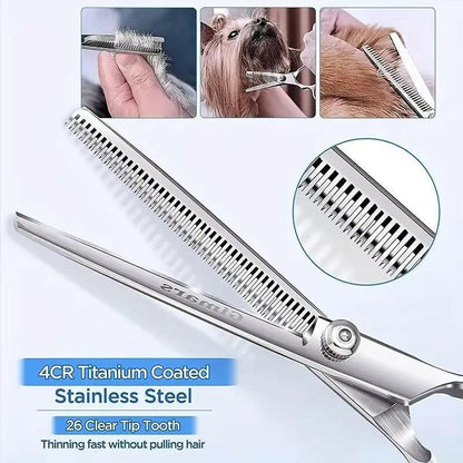 Stainless Steel Dog Grooming Scissors Set & Comb 5