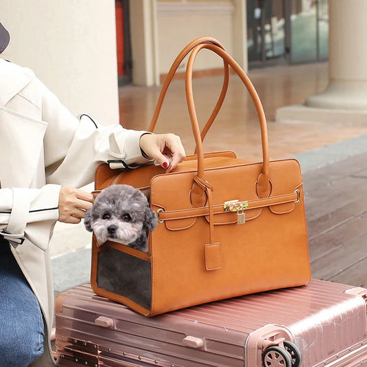 Stylish-Faux-Leather-Dog-Handbag-1