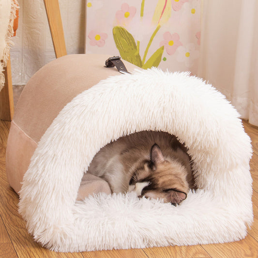 Winter-House-Semi-Enclosed-Pet-Bed-for-Small-Dogs-Cats-1