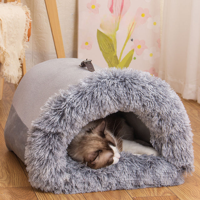 Winter-House-Semi-Enclosed-Pet-Bed-for-Small-Dogs-Cats-2