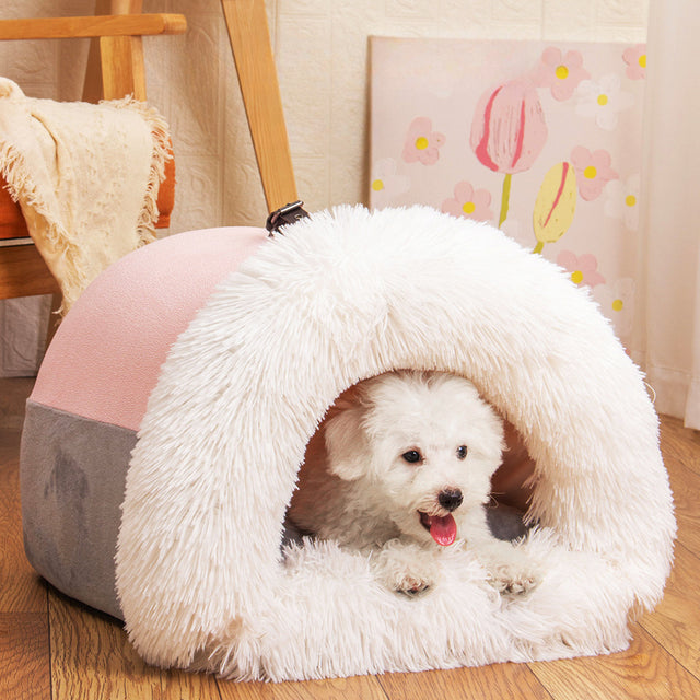 Winter-House-Semi-Enclosed-Pet-Bed-for-Small-Dogs-Cats-3