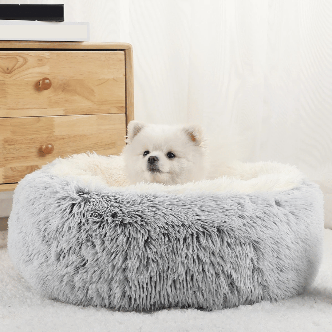 Extra Fluffy & Deep Plush Donut Dog Bed  1