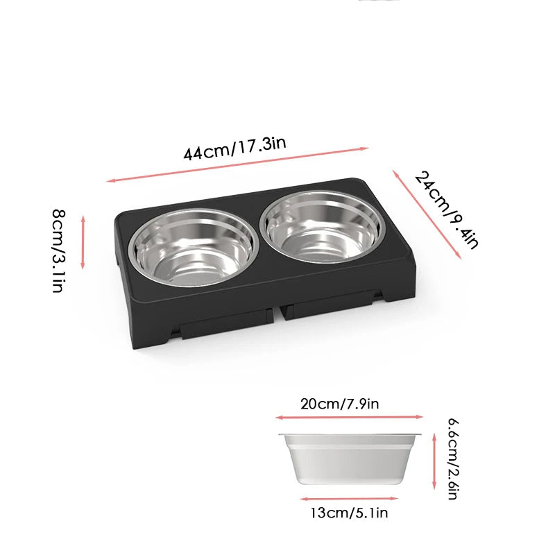 Adjustable Elevated Dog Feeding Station & Stainless Steel Dog Bowls 10
