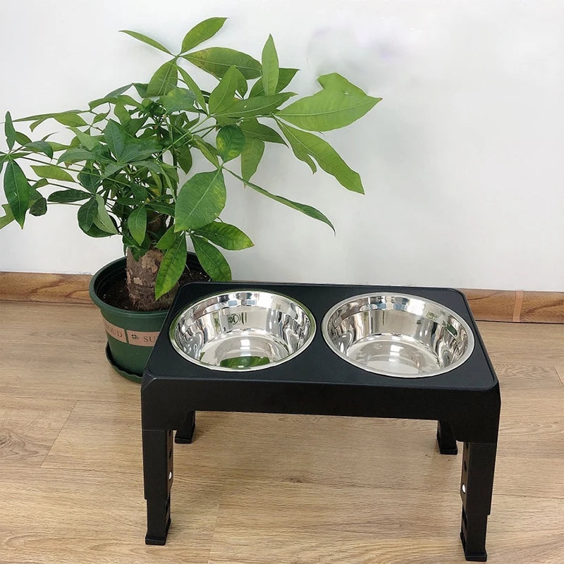 Adjustable Elevated Dog Feeding Station & Stainless Steel Dog Bowls 3