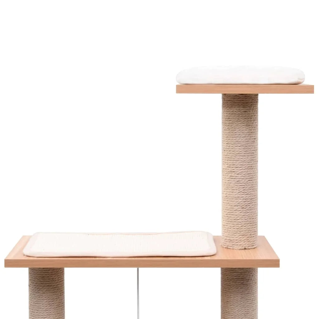 Aesthetic 4ft Cat Tree with Wooden Condo, Perches & Scratching Posts 3