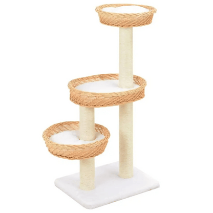 Aesthetic Cat Tree with Wicker Basket Perches & Sisal Scratching Posts 2
