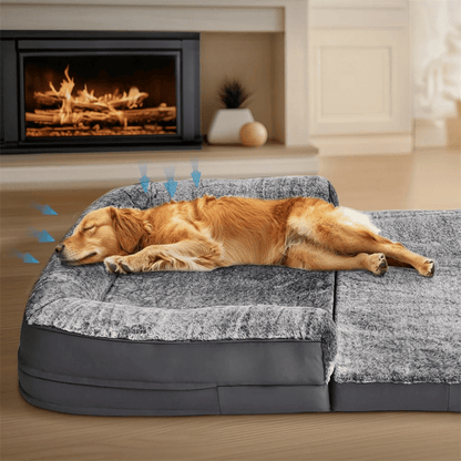 Anti-Anxiety Human Dog Bed | Foldable & Portable Calming Bolster Bed for Dogs & Owners 10