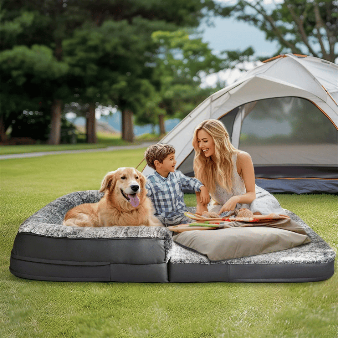 Anti-Anxiety Human Dog Bed | Foldable & Portable Calming Bolster Bed for Dogs & Owners 14