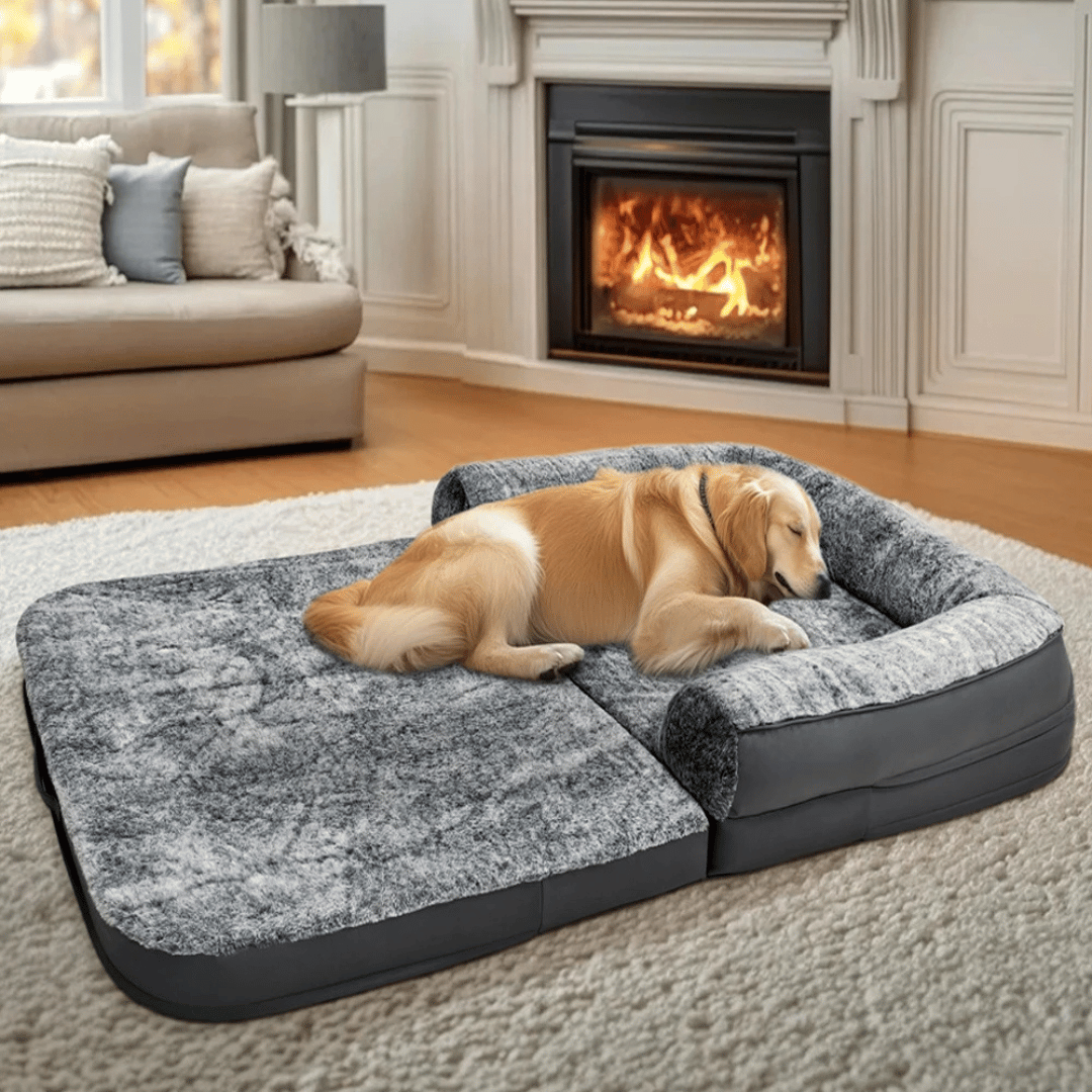 Anti-Anxiety Human Dog Bed | Foldable & Portable Calming Bolster Bed for Dogs & Owners 2