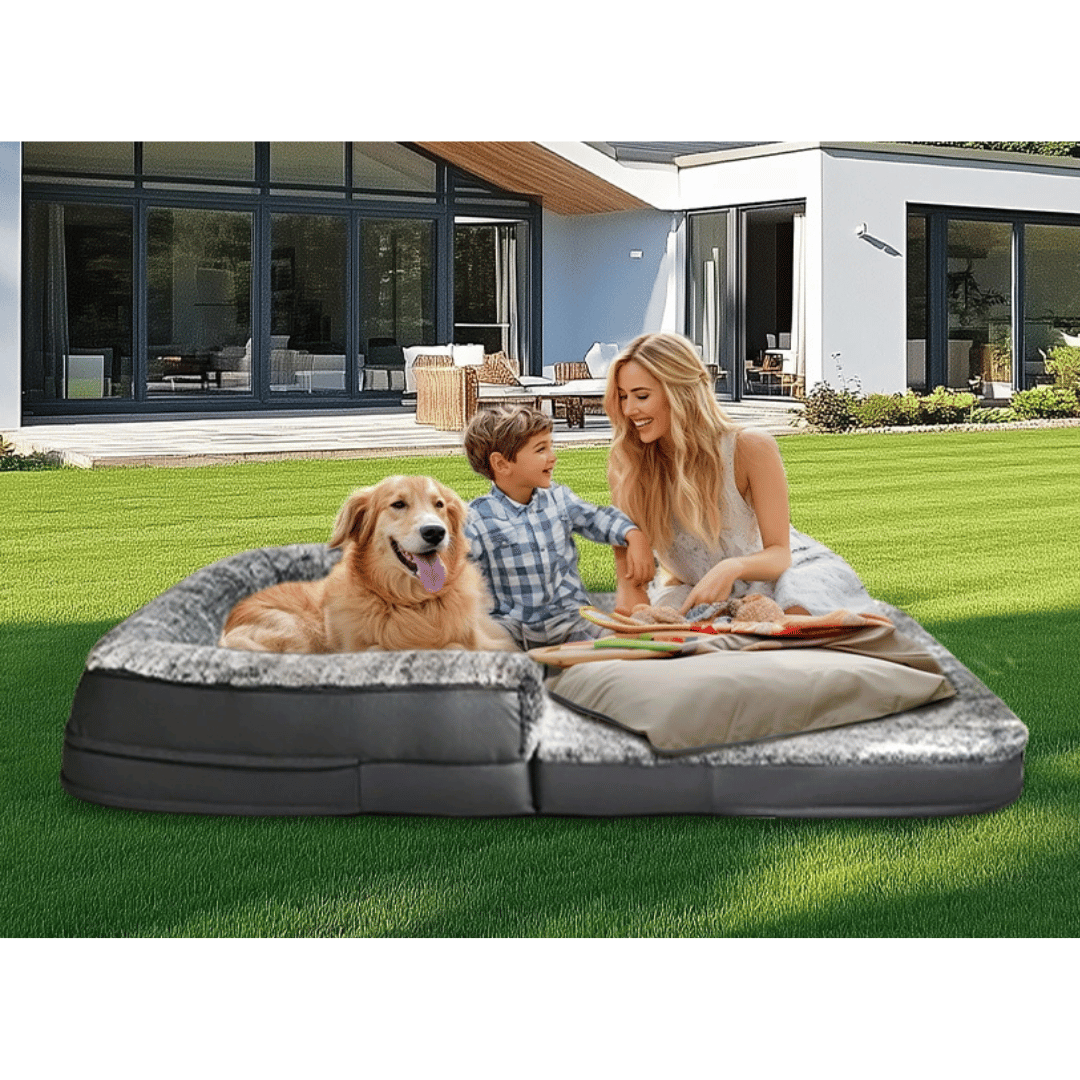 Anti-Anxiety Human Dog Bed | Foldable & Portable Calming Bolster Bed for Dogs & Owners 6