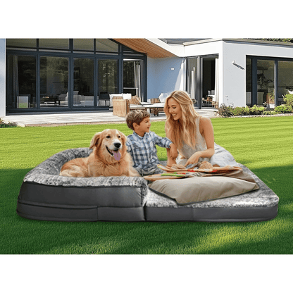 Anti-Anxiety Human Dog Bed | Foldable & Portable Calming Bolster Bed for Dogs & Owners 6
