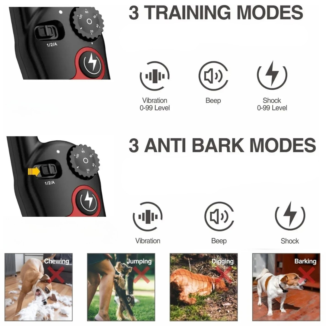 Automatic Anti-Bark Dog Training Collar with Remote Control up to 450m Range 4