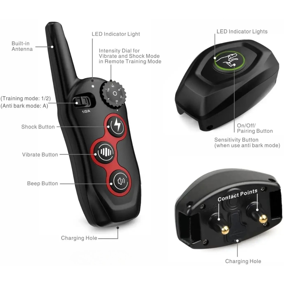Automatic Anti-Bark Dog Training Collar with Remote Control up to 450m Range 6
