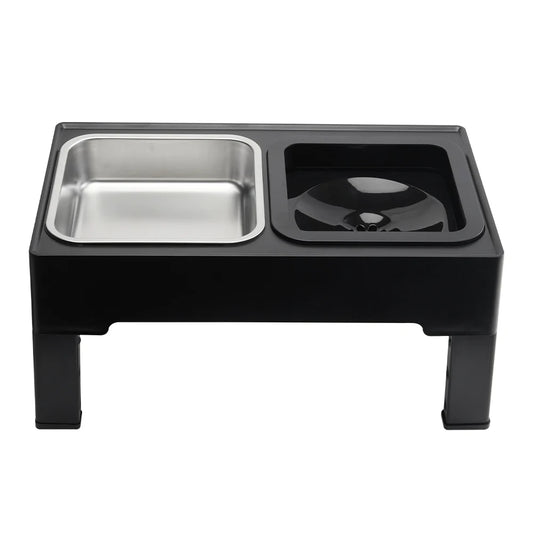 Sturdy & Adjustable Elevated Dog Feeding Station with 1.6L Stainless Steel Food Bowl & Spill-Resistant 1L Water Bowl 1