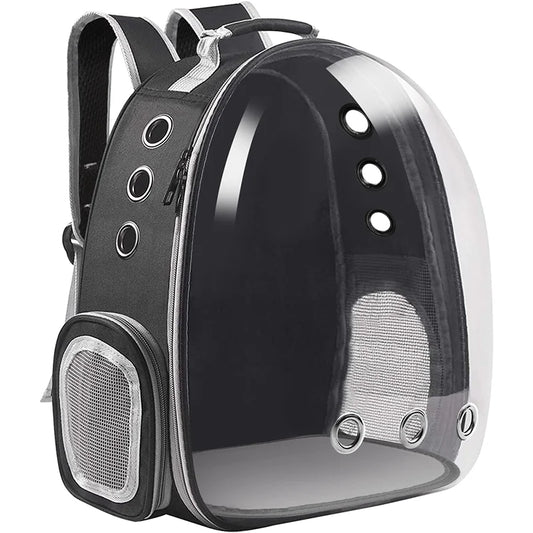 Space Capsule Cat Backpack with Transparent Dome | Ventilated Travel Carrier for Pets