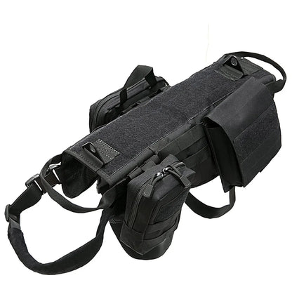 Tactical Military-Style Dog Harness Training Vest with Detachable Pouches 4