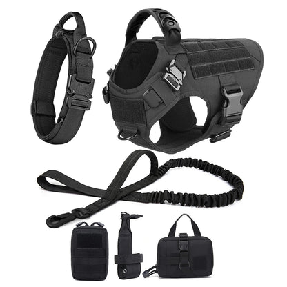 Heavy Duty Tactical Dog Harness Set | 6-Piece Molle Kit