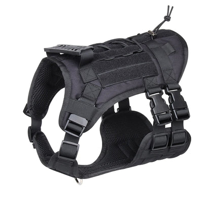 Robust Military-Style Dog Harness with Rubber Handle & Pouch | Tactical Dog Training Vest 6