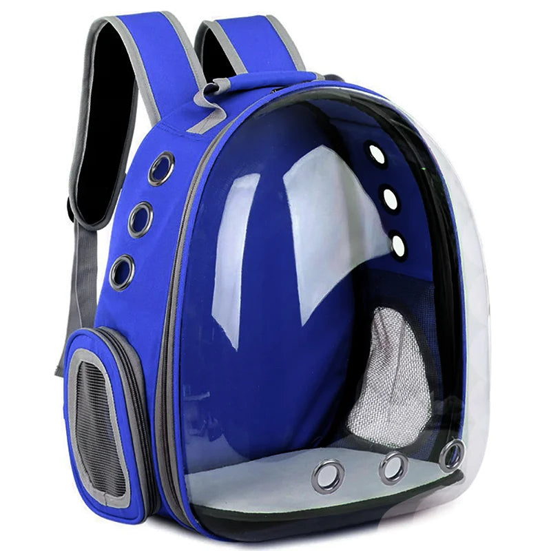 Space Capsule Cat Backpack with Transparent Dome | Ventilated Travel Carrier for Pets