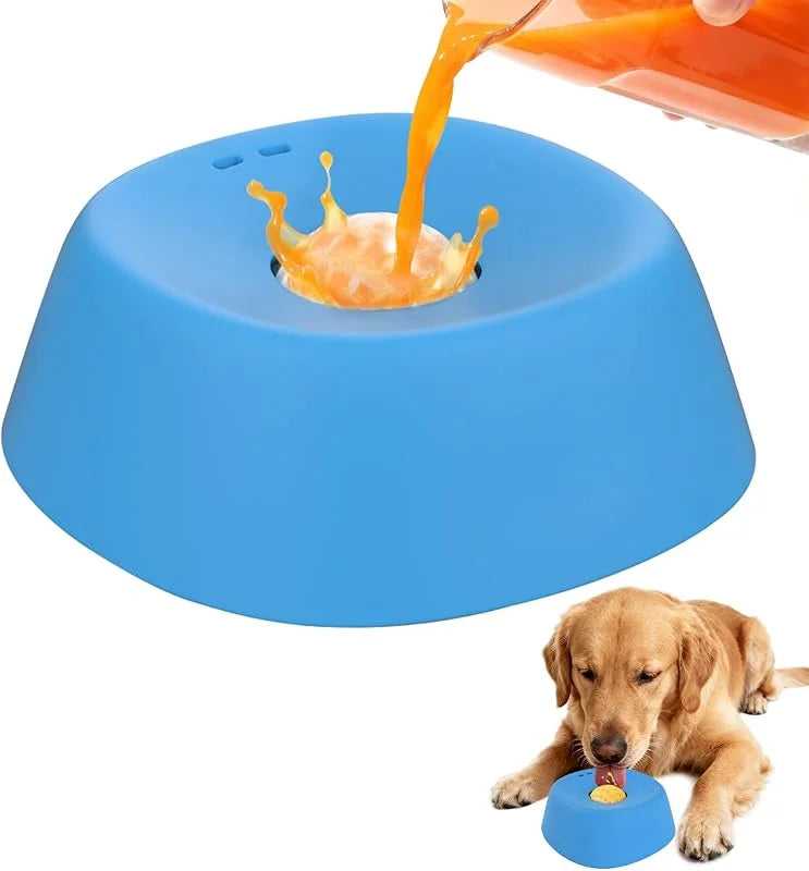 No-Spill Slow Feeder Dog Lick Bowl with Rolling Ball | Anti-Choke Interactive Treat Bowl for Liquid Treats — Food Grade & Dishwasher Safe