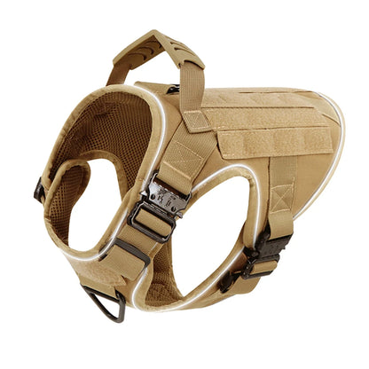 Sturdy Dog Harness with Reflective Piping & Metal Buckles | Tactical Dog Training Vest