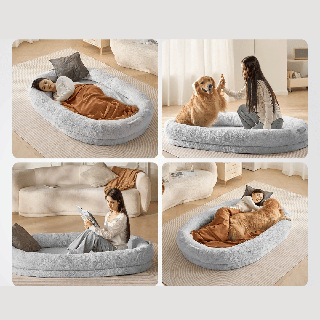 Calming Human Dog Bed for Adults & Pet Snuggles 3